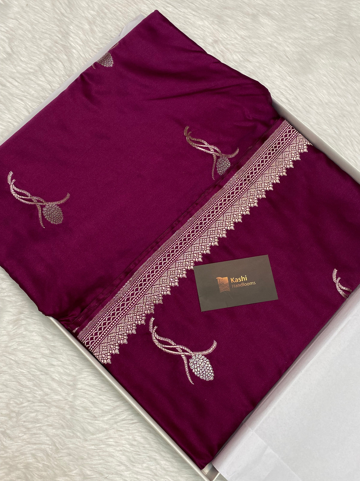 Majenta colour mashru silk banarasi saree