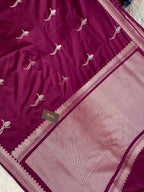 Majenta colour mashru silk banarasi saree