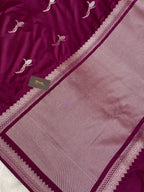 Majenta colour mashru silk banarasi saree