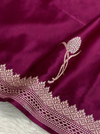 Majenta colour mashru silk banarasi saree