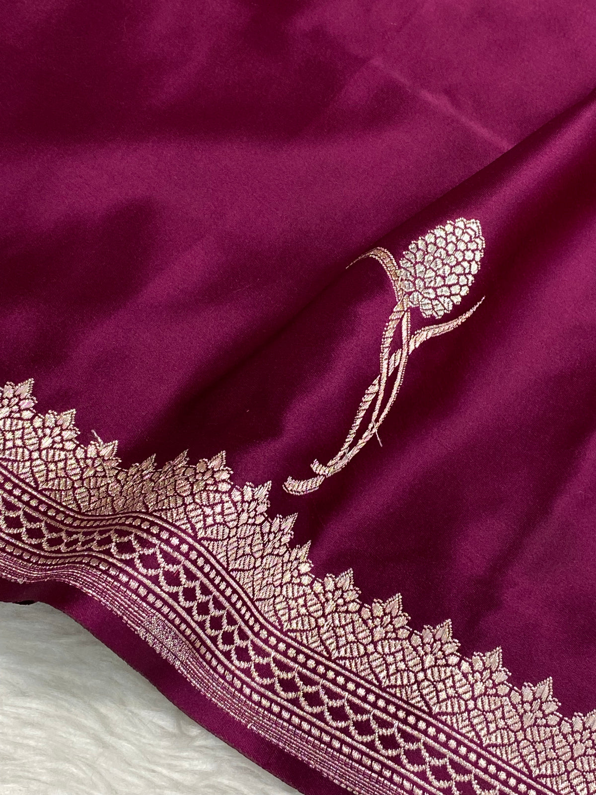 Majenta colour mashru silk banarasi saree