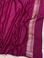 Majenta colour mashru silk banarasi saree