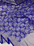 Inkhaab Royal blue mashru silk Banarasi saree