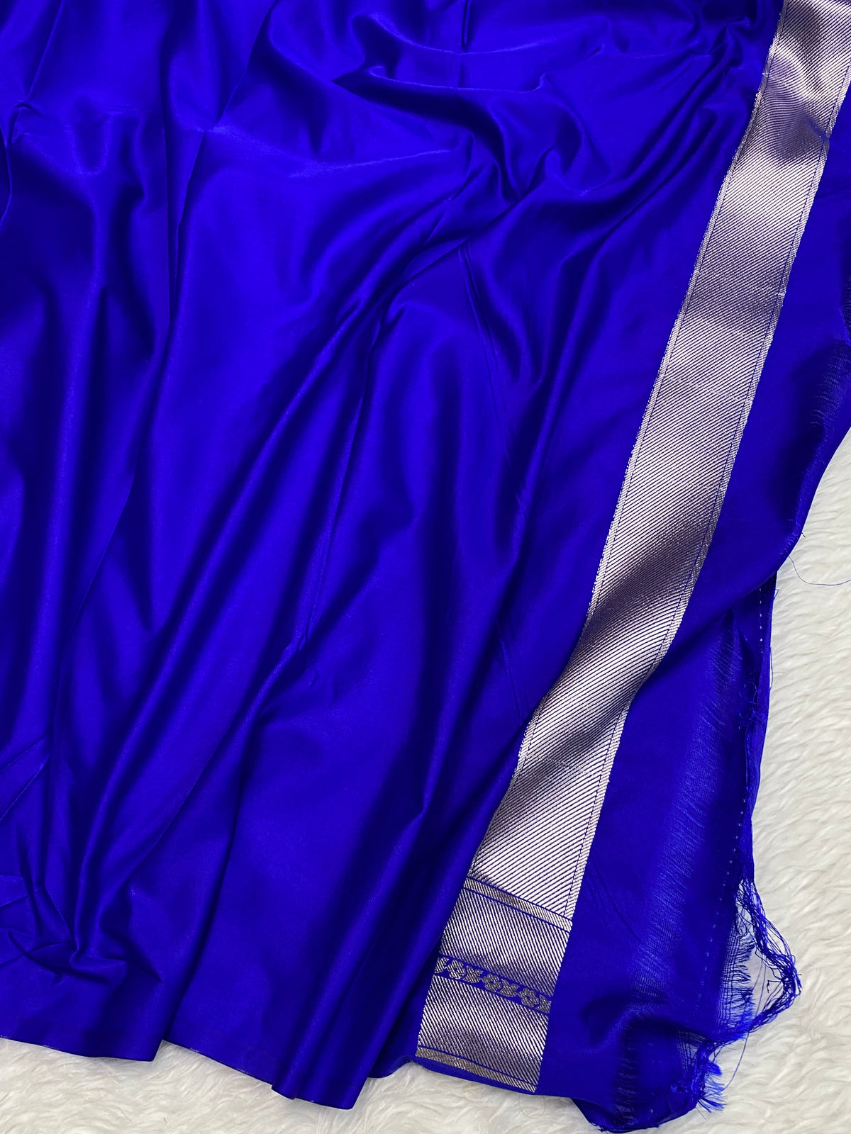 Inkhaab Royal blue mashru silk Banarasi saree
