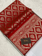 Red colour kinkhaab mashru silk banarasi saree