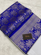 Inkhaab Royal blue mashru silk Banarasi saree