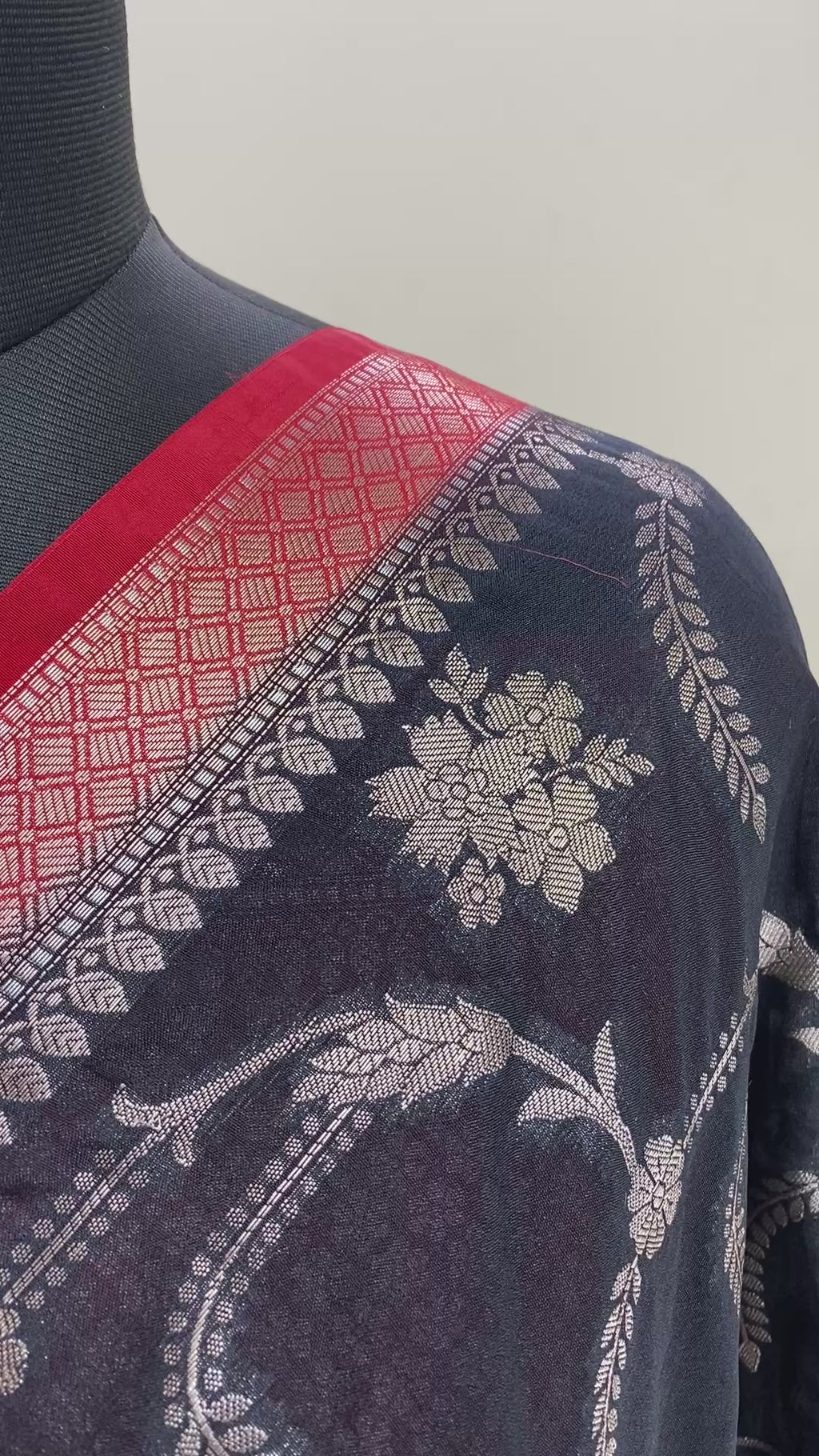 Black Semi Georgette Banarasi Saree