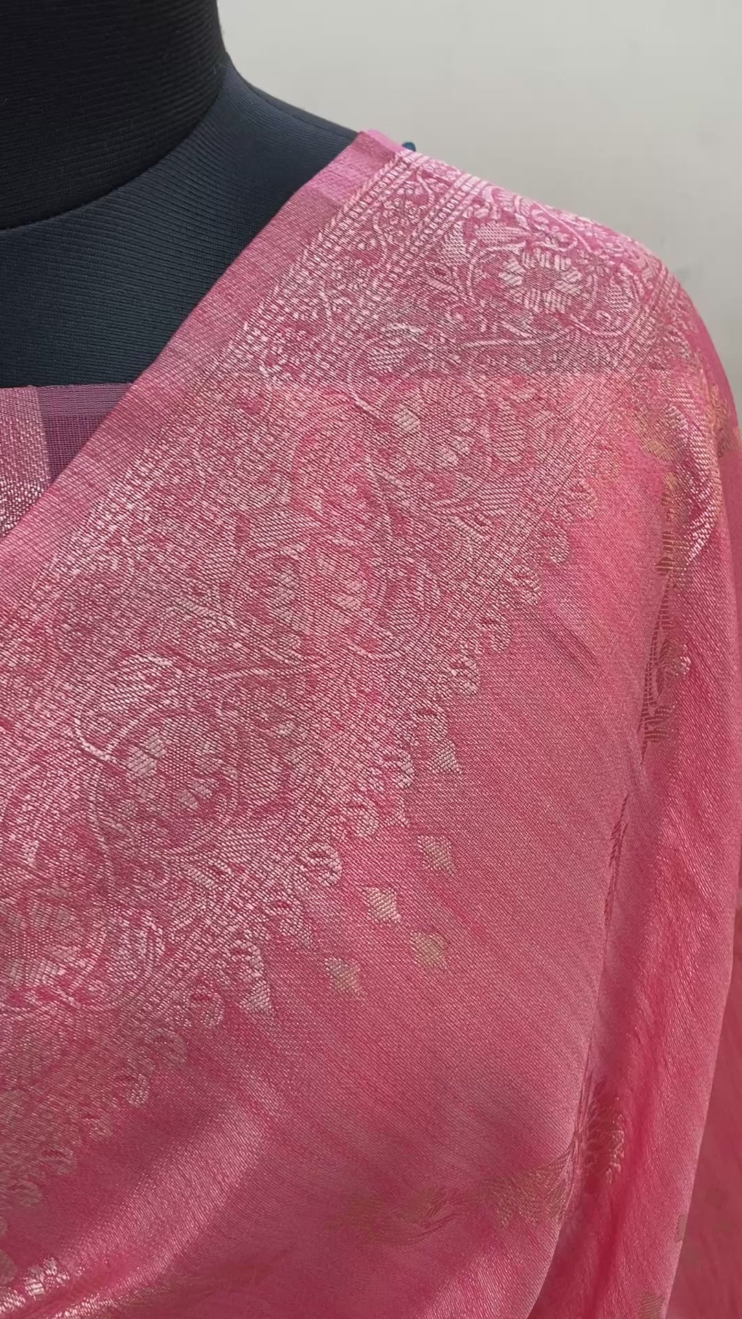 Linen cotton Banarasi Saree - peach tone