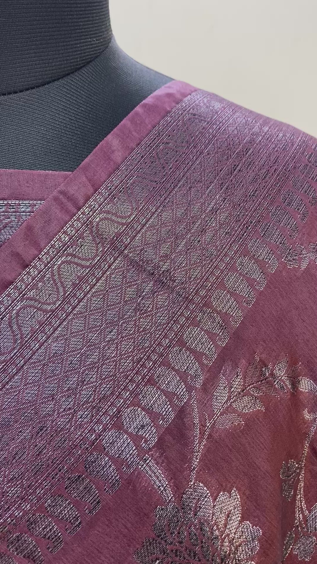 Wine Semi Georgette Banarasi Saree by Kashi handlooms