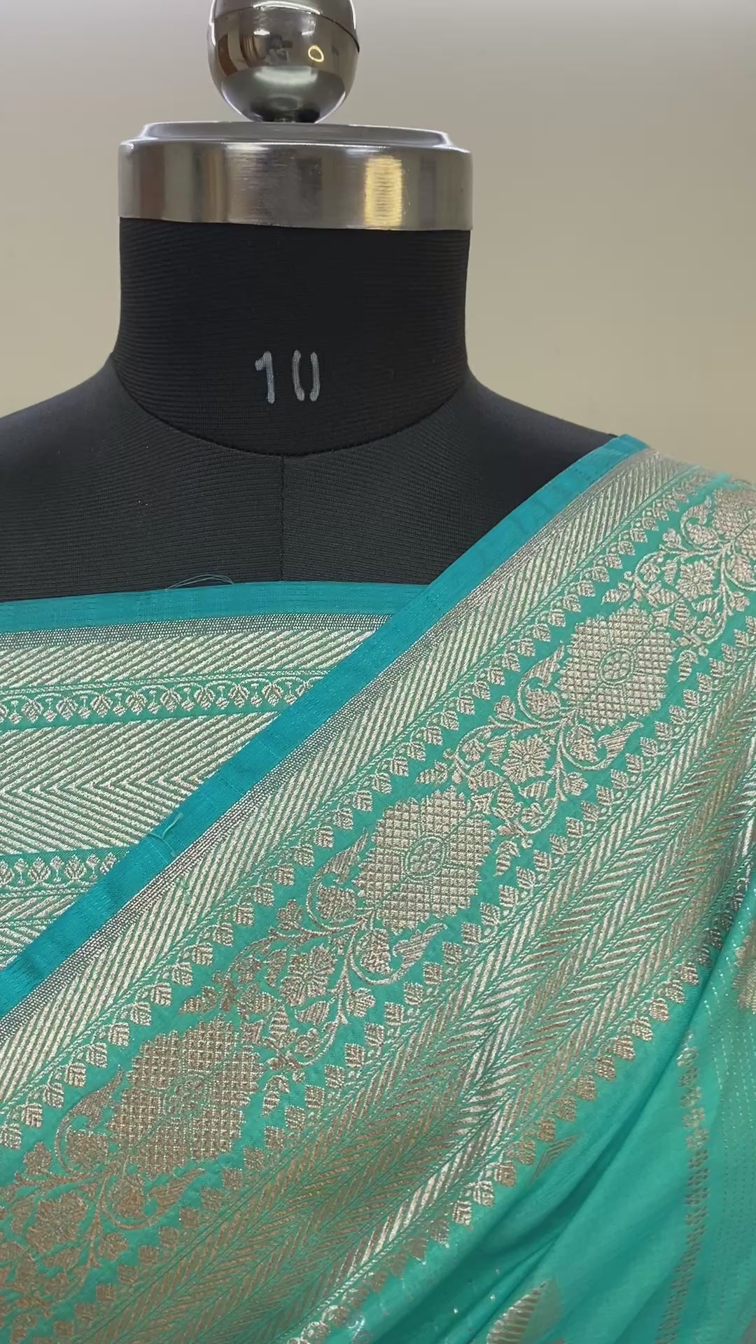Emerald Grace - Banarasi Silk Saree with Golden Zari