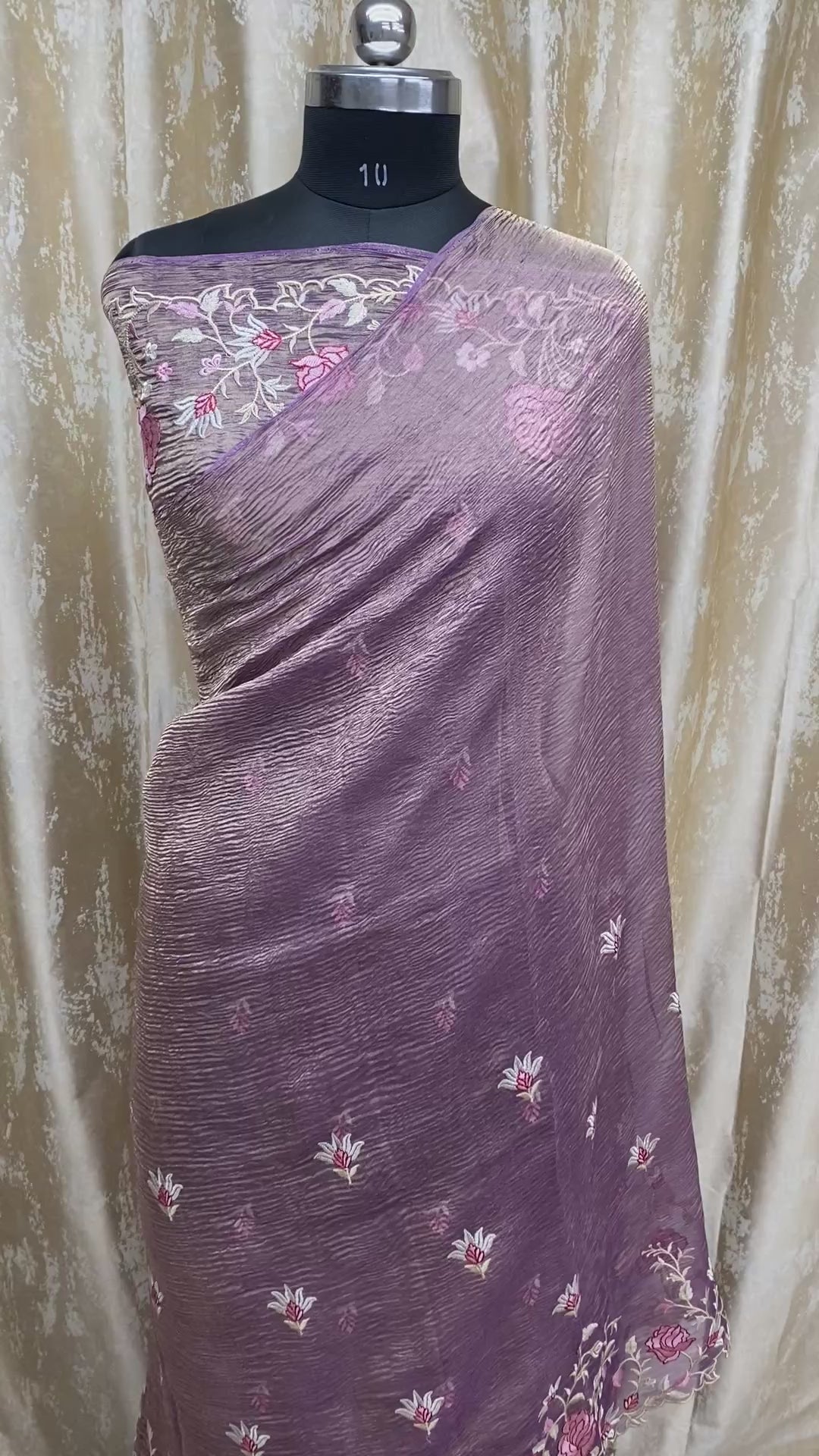 Pure Tissue Silk with hand cutwork Embroidery Banarasi Saree