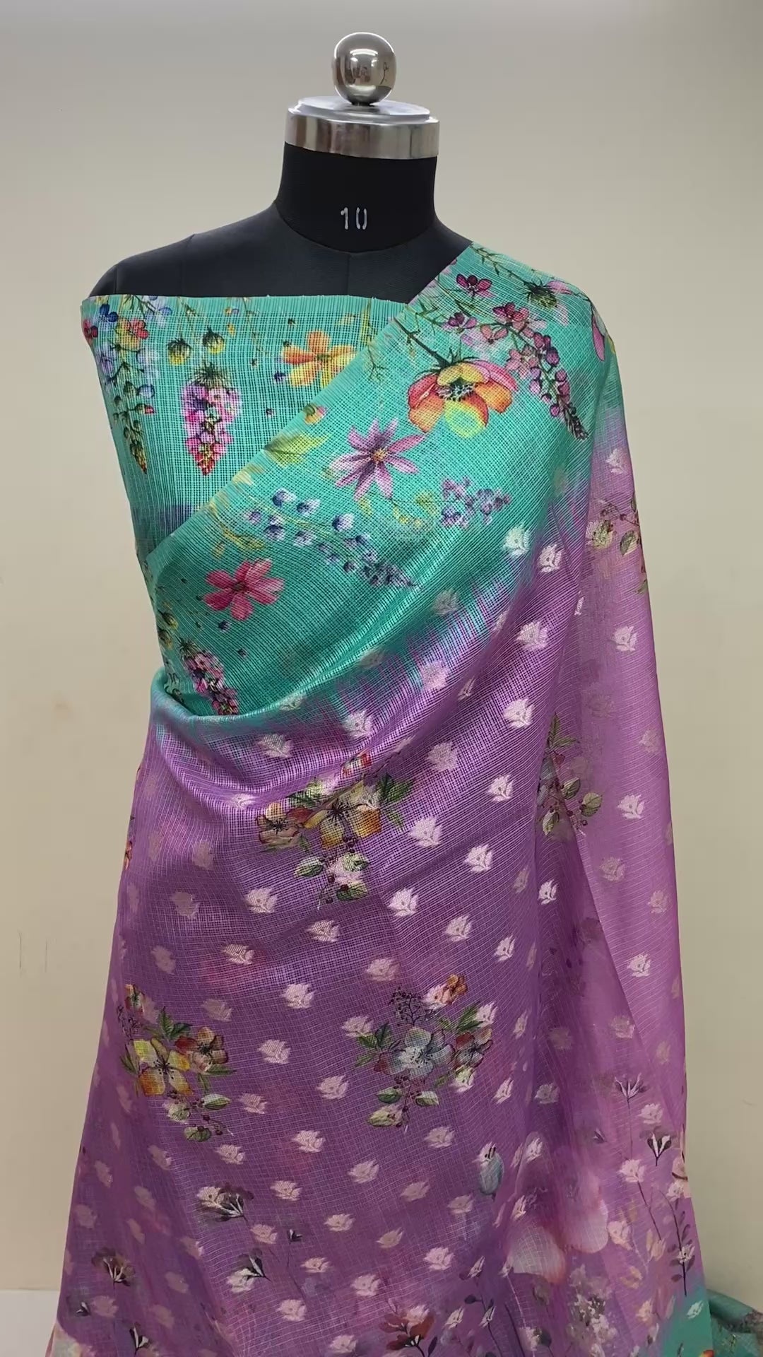 Kota Cotton Digital Print Banarasi Saree