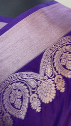 Purple Color  monga Silk Banarasi Saree