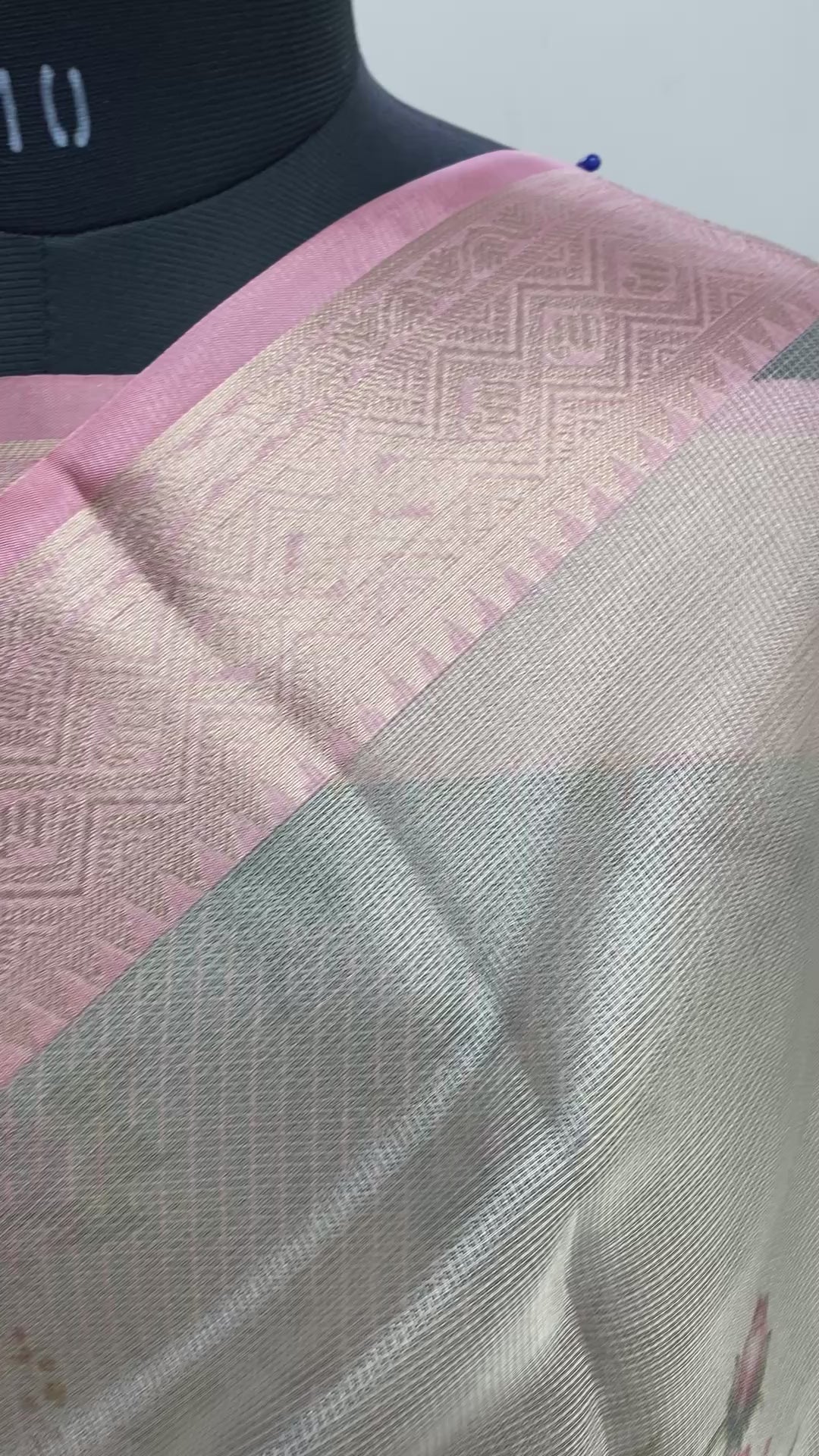 Pink Tissue with Digital Print Banarasi Saree