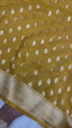 Mehendi Function Special Pure Resham Finish Fabric Banarasi Saree