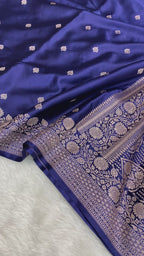 Sangeet Special Navy Blue Mashru Silk Banarasi Saree